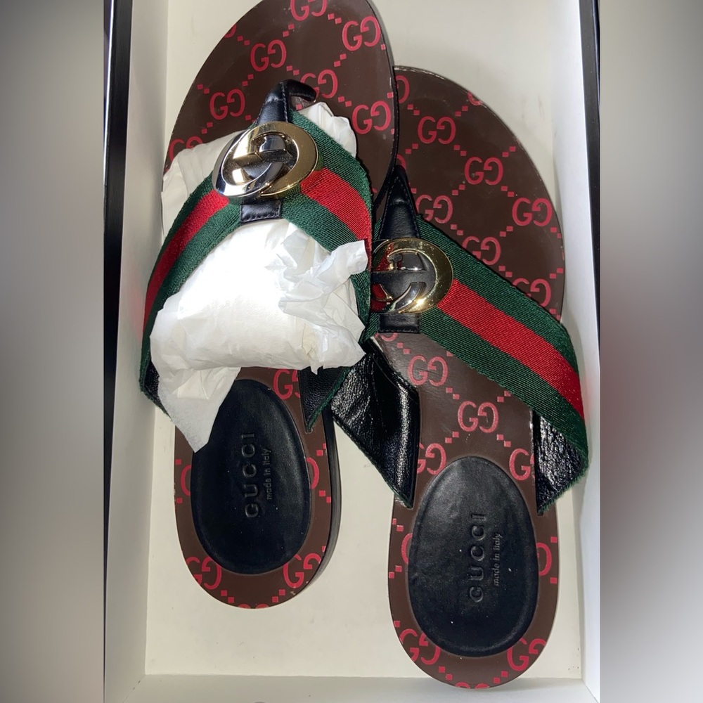 Gucci kika canvas thongs sandals - Picture 6 of 6